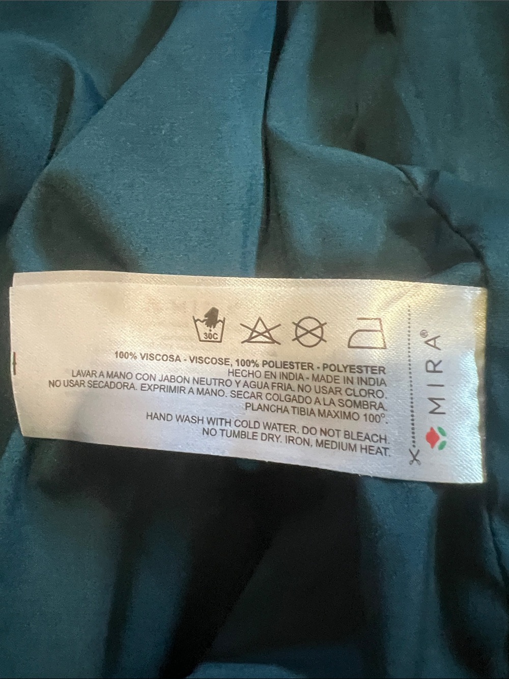 Embroidered Velvet Jacket - Deep Teal with Gold Trim - Picture 13 of 14